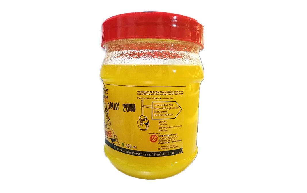 Indic Wisdom A2 Gir Cow Ghee    Plastic Container  450 millilitre